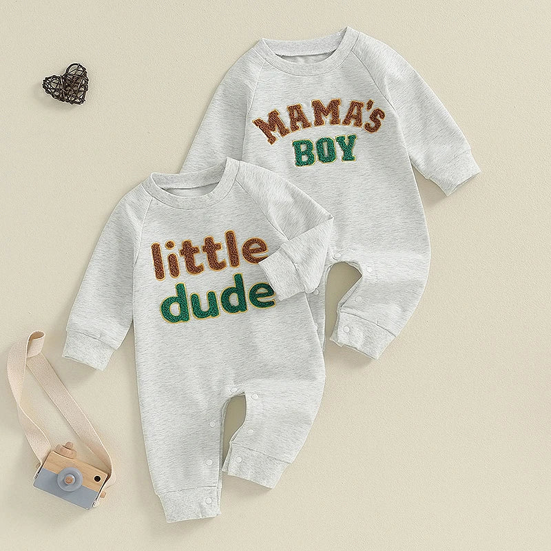 Mama’s Boy / Little Dude Cozy Appliqué Romper