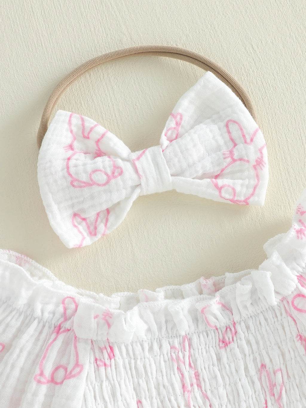 Blushing Bunny Romper & Bow Set