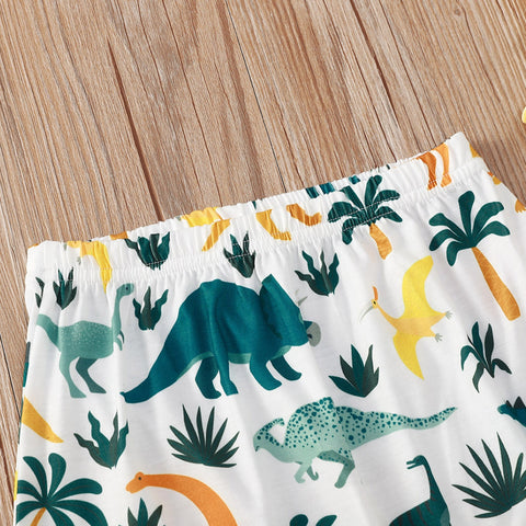 Boys' Shady Beach Tank and Dinosaur Plant Print Shorts Set