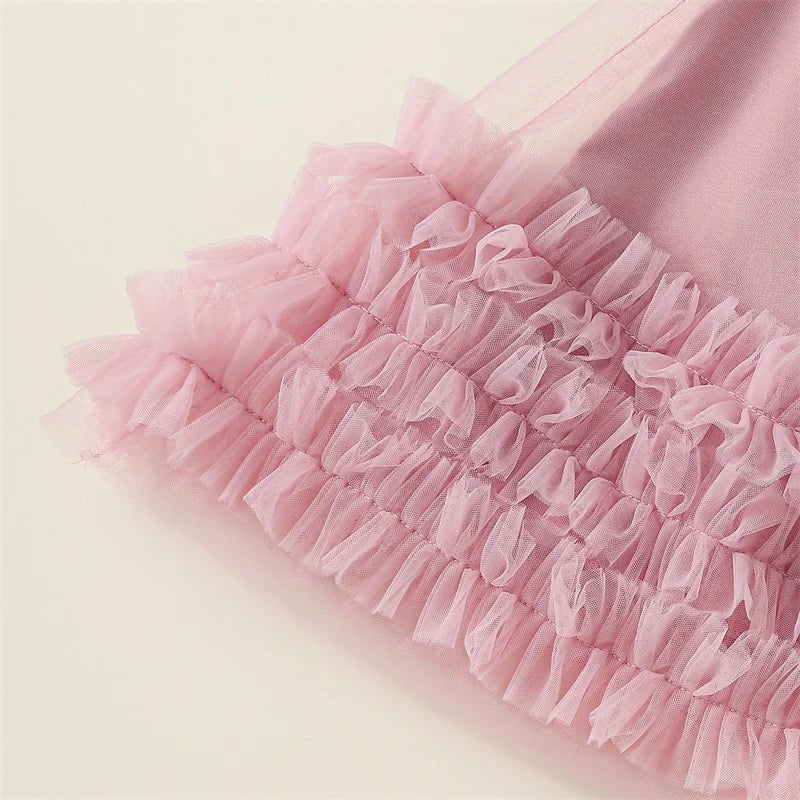 Pink Bow Tulle Dress