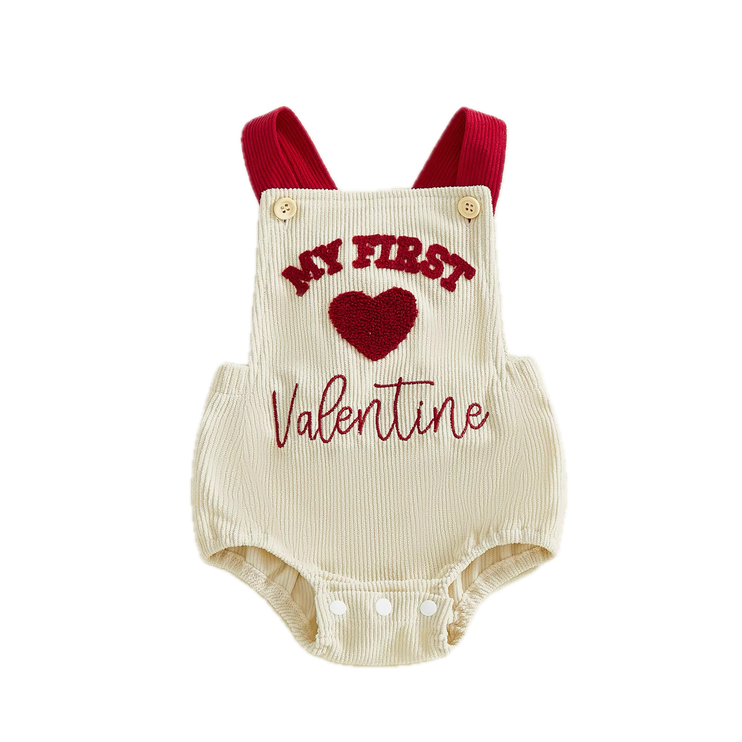 My First Valentine Corduroy Romper