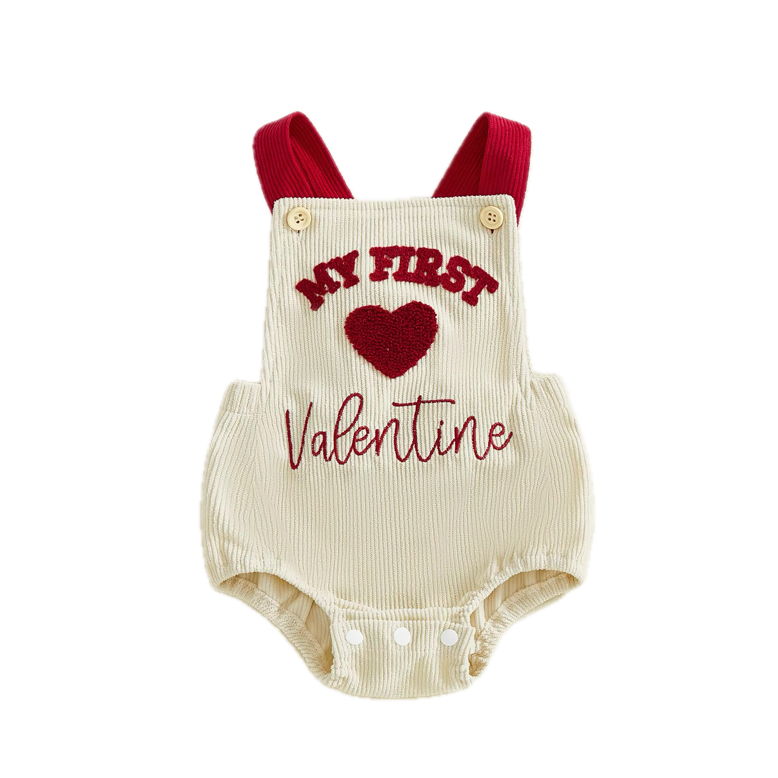 My First Valentine Corduroy Romper