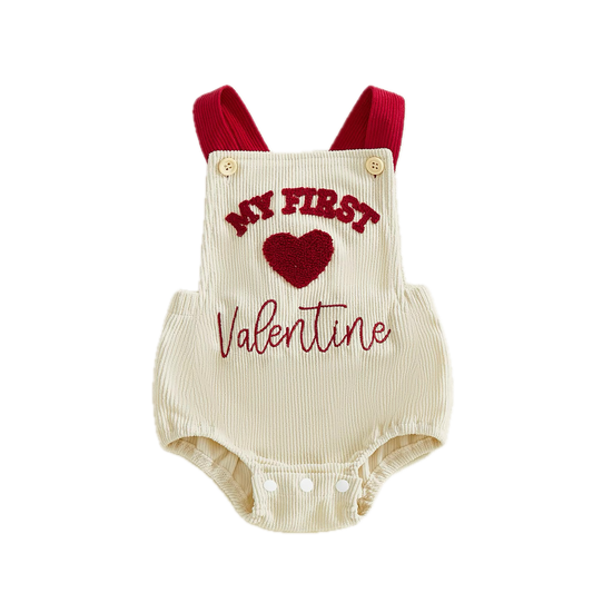 My First Valentine Corduroy Romper