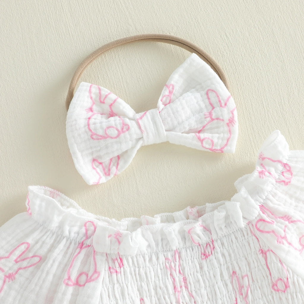 Blushing Bunny Romper & Bow Set