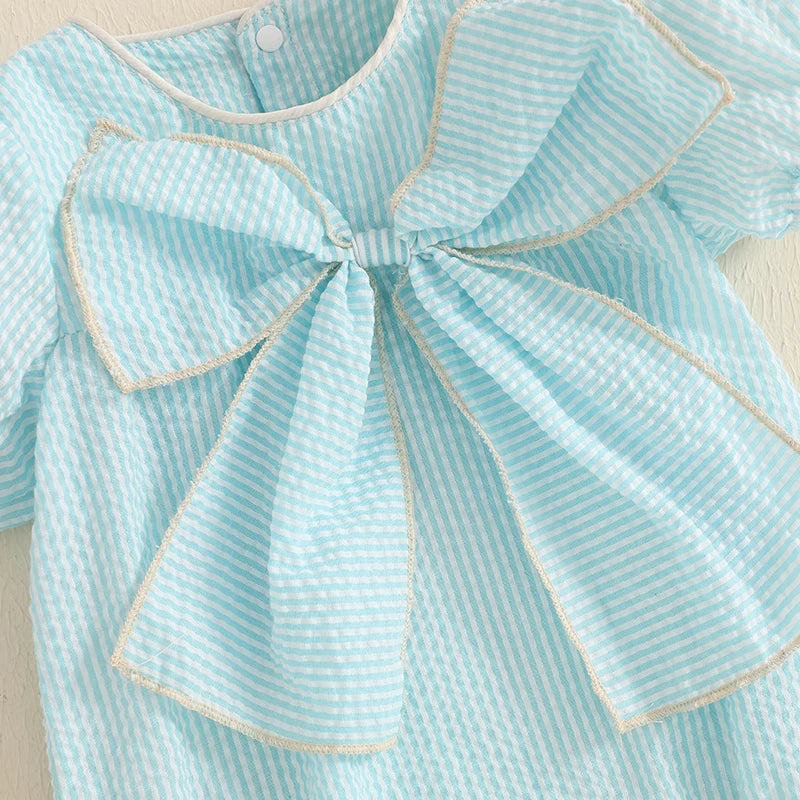 Sweet Whimsy Pastel Bow Romper Set