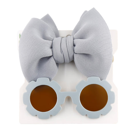 Flower Shape Sunglasses + Hair Bow Set