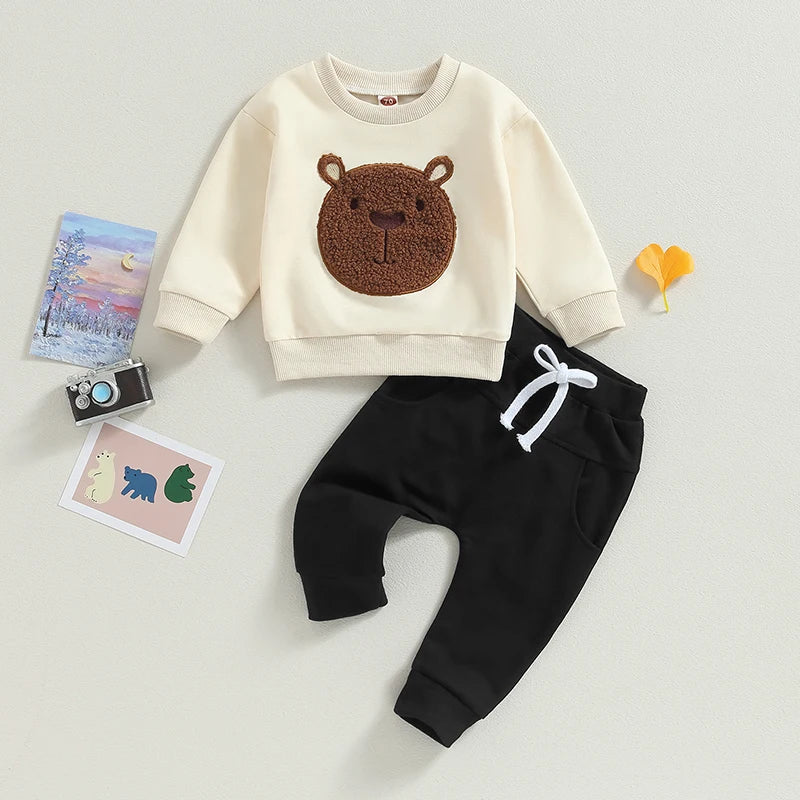 Brown Bear Sweater Pants Set