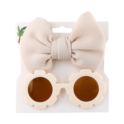 Flower Shape Sunglasses + Hair Bow Set