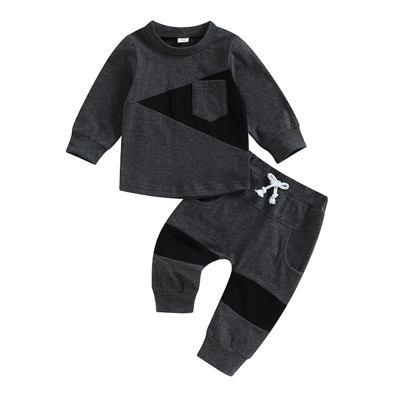 Boys' Long Sleeve Sweatshirt and Elastic Long Pants Set