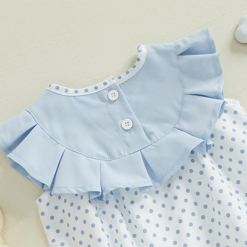 Ruffle Rabbit Embroidery Romper