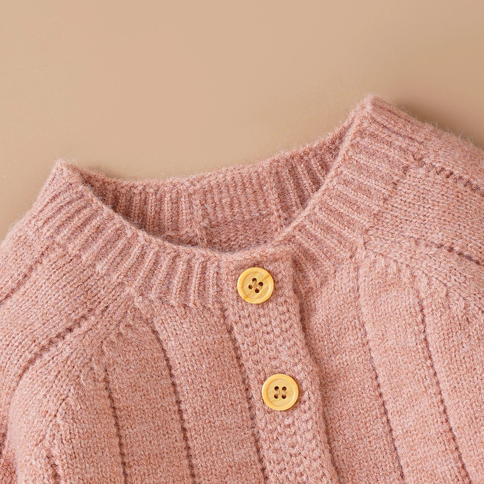 Button Knit Jumpsuit and Cap Set