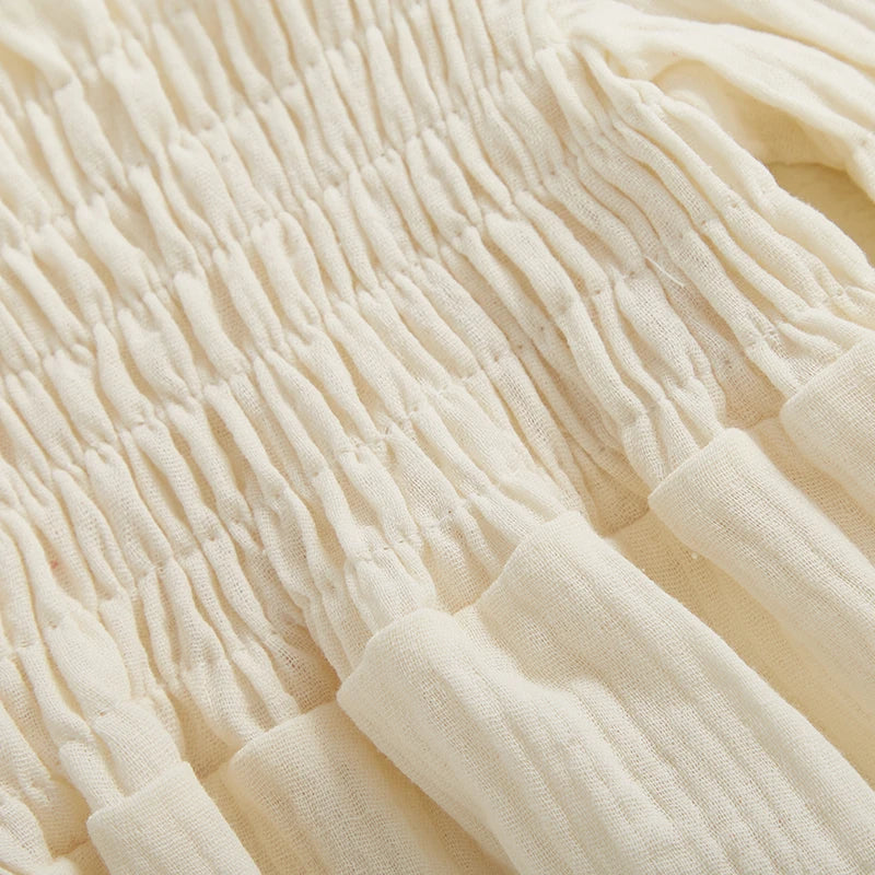 Smocked Long-Sleeve Romper & Bow Headband Set