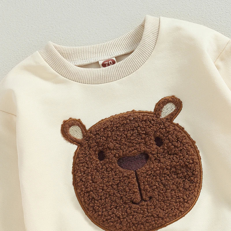 Brown Bear Sweater Pants Set