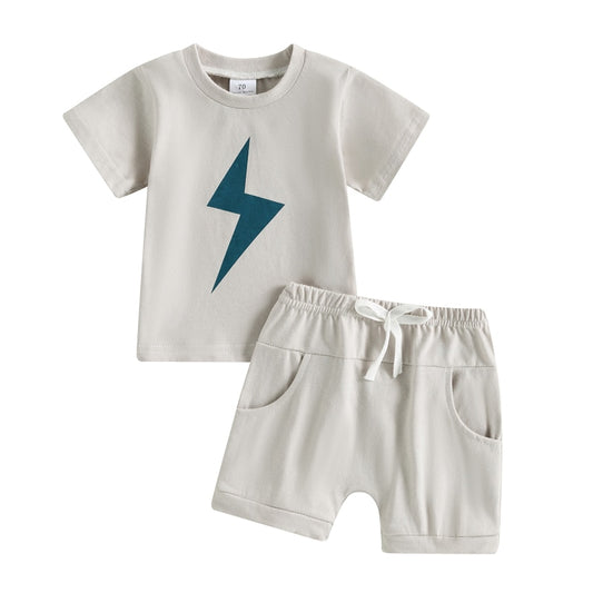 Boys' Lightning Bolt T-Shirts and Shorts Set