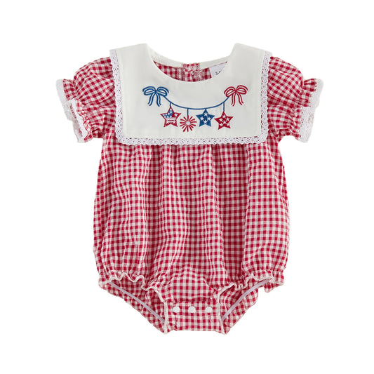 Baby Girl Patriotic Bubble Romper
