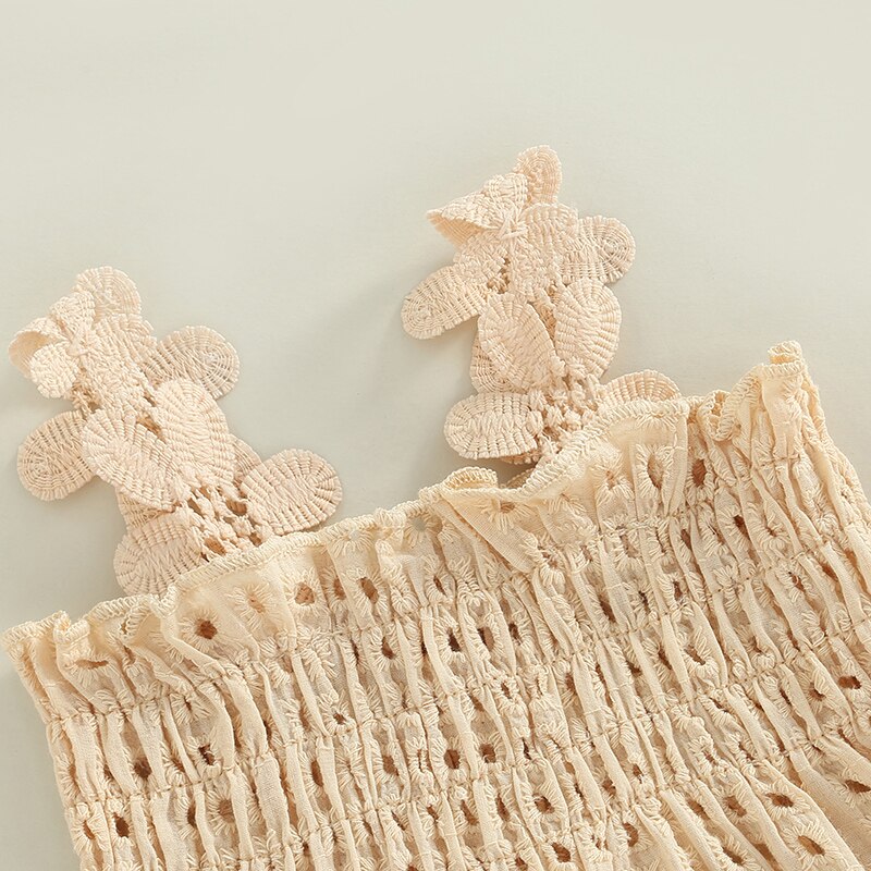 Blooming Flower Pleated Tank Top and Ruffle Shorts Set