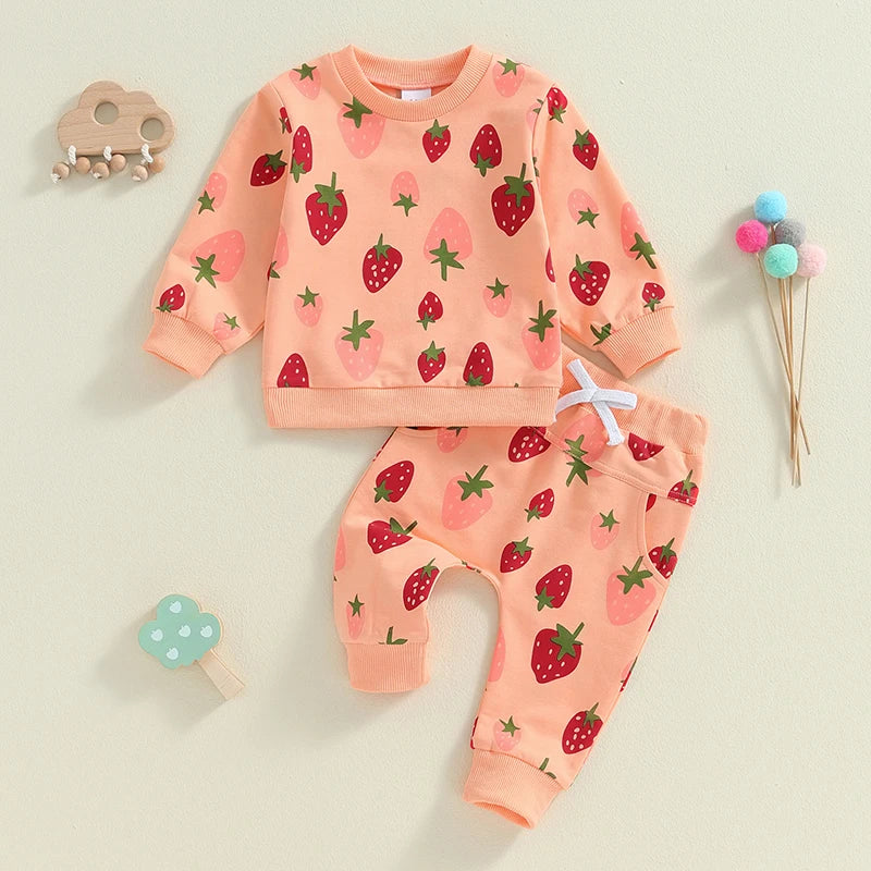 Sweet Strawberry Sweat Set