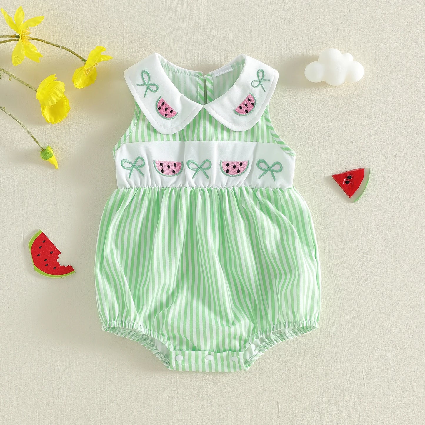 Sweet Melon Smocked Romper