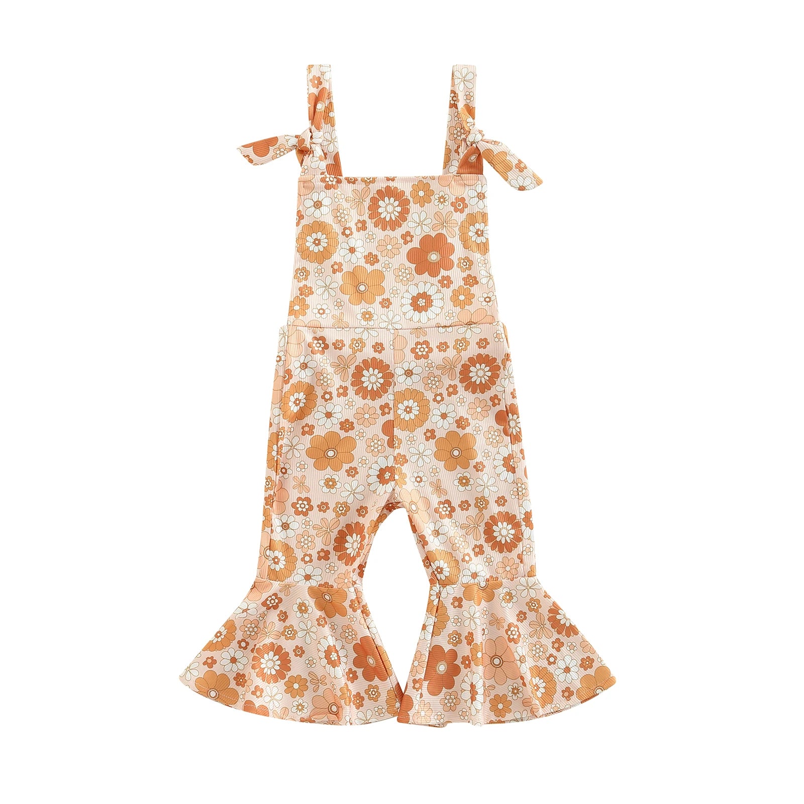 Girls' Flower Power Flare Overalls