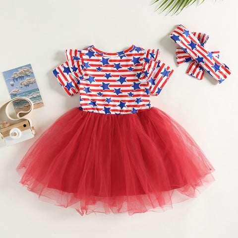 American Flag Tulle Dress Set