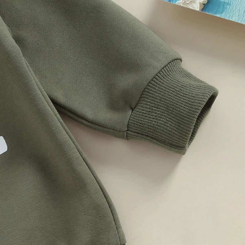 Boys' Little Dude Long Sleeve Pullover + Pocket Pants Set