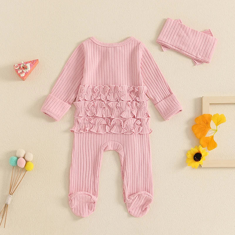 Sweetheart Ruffle Footie Knit Set