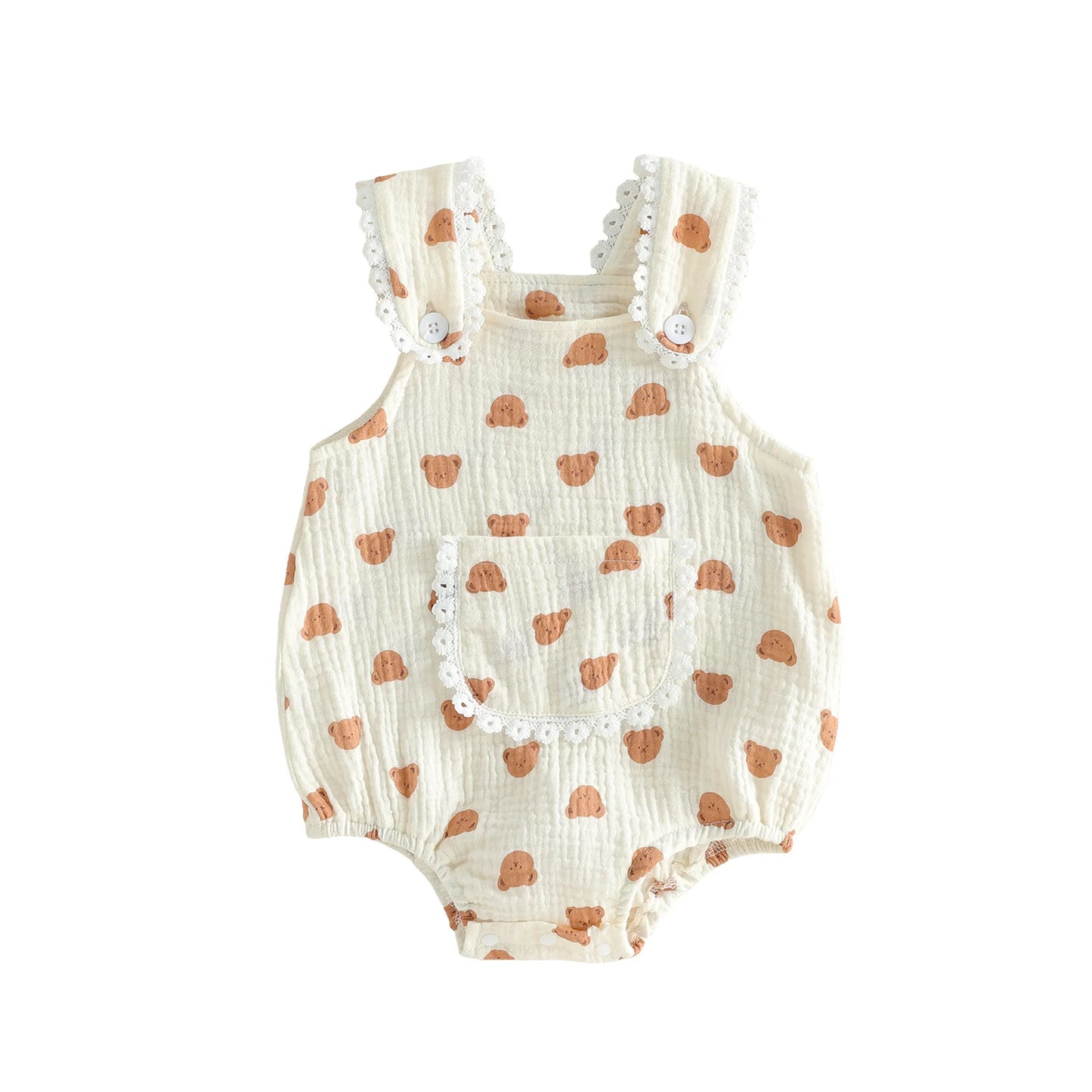 Honey Bear Pocket Romper