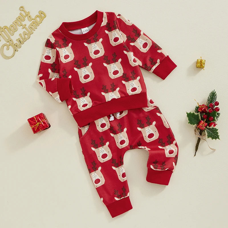 Reindeer Sweatshirt  & Sweatpants Set