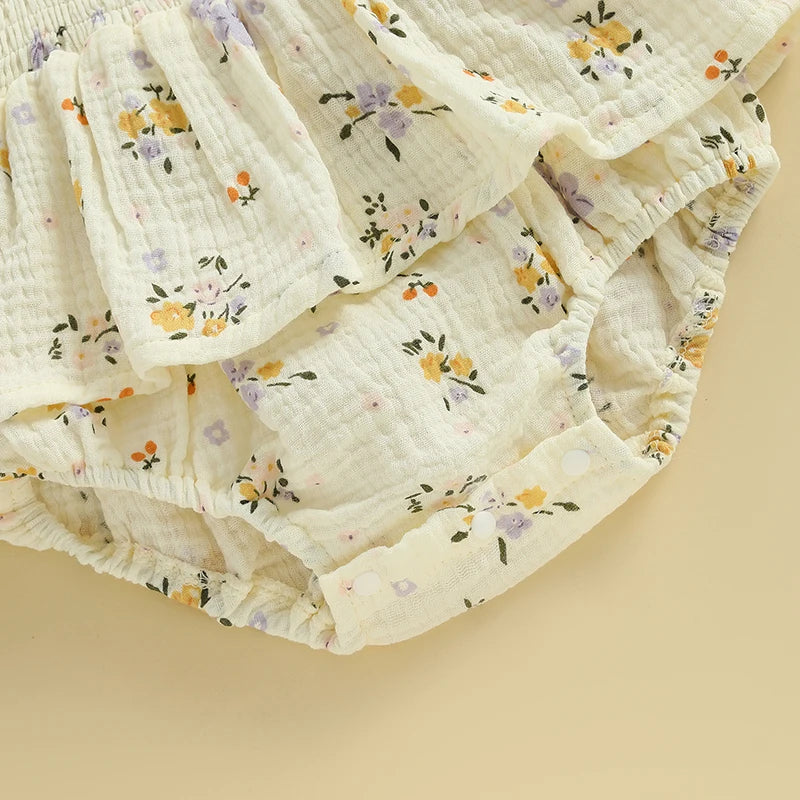 Blooming Meadow Muslin Romper & Sun Hat Set