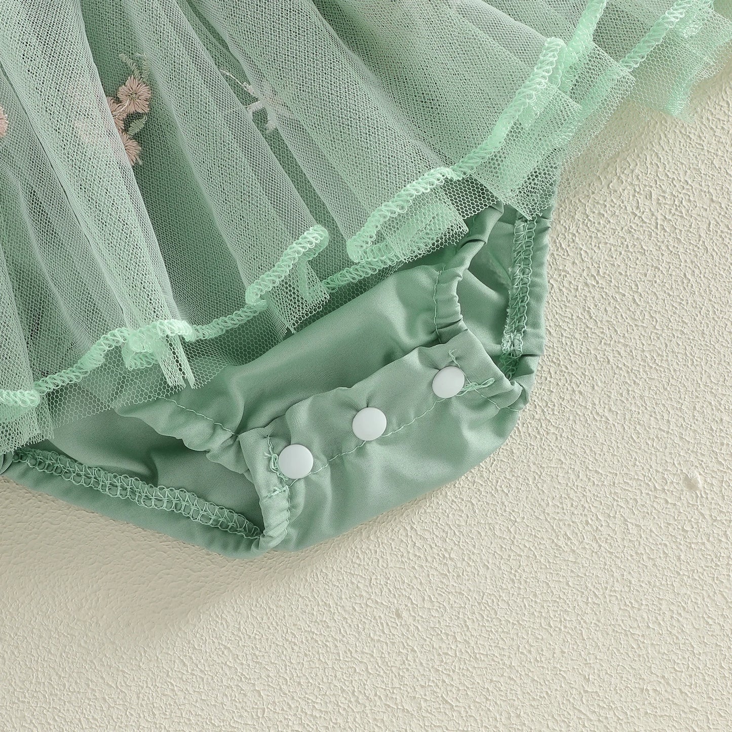 Sage Blossom Romper Dress Set