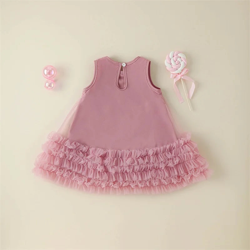 Pink Bow Tulle Dress
