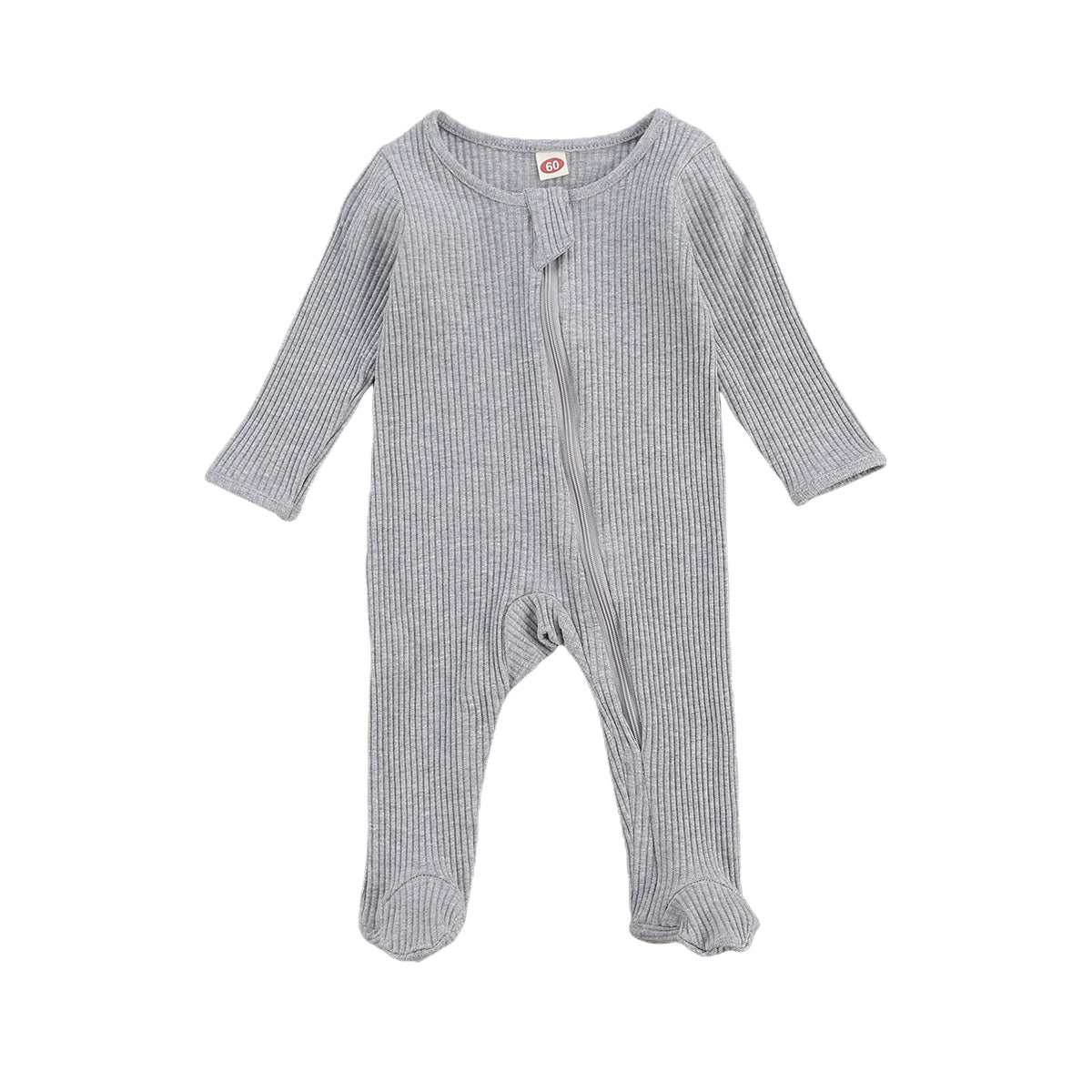 Longsleeve Ribbed Knit Baby Jumpsuit