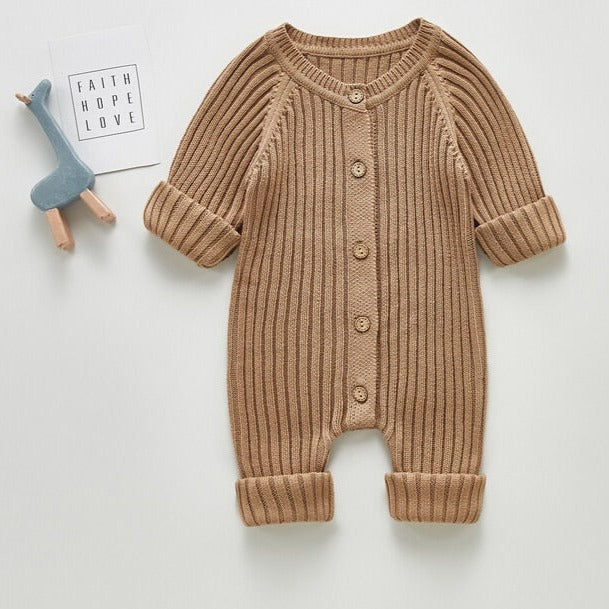 Baby Ribbed Knit Unisex Jumpsuit