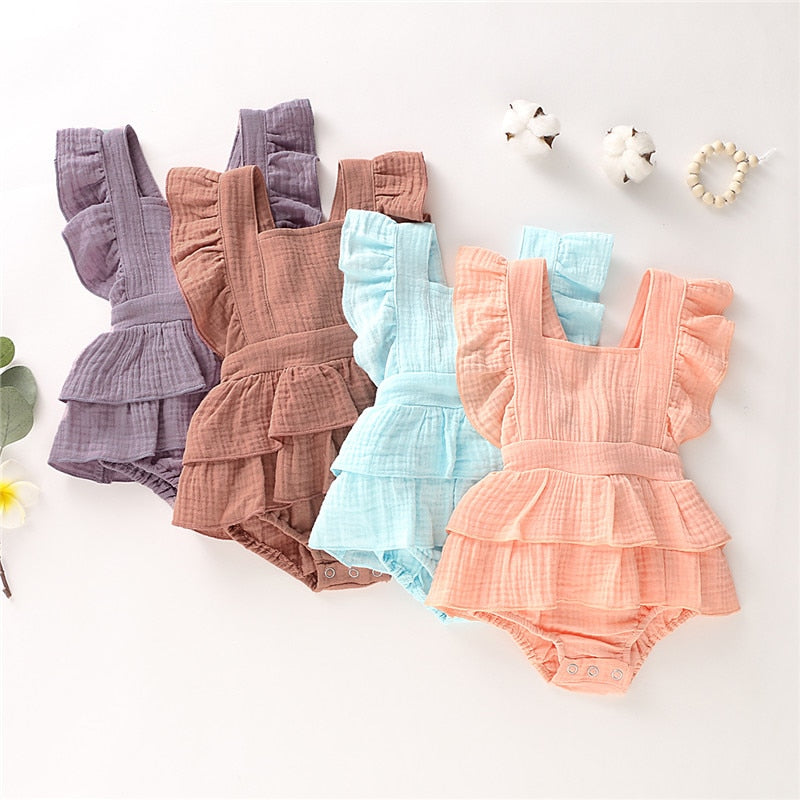 Girls' Ruffle Hem Romper