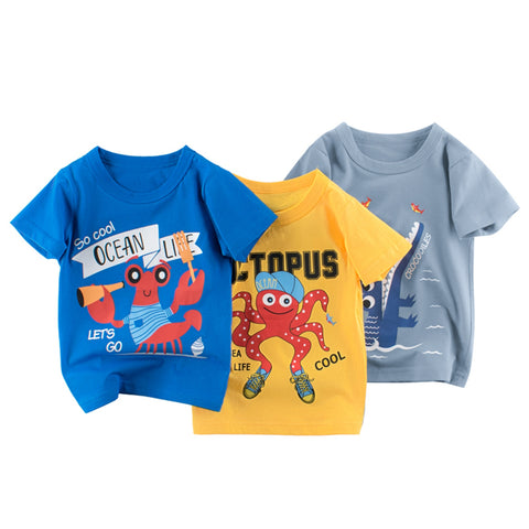Boys' Octopus Graphic Short-Sleeved T-Shirt