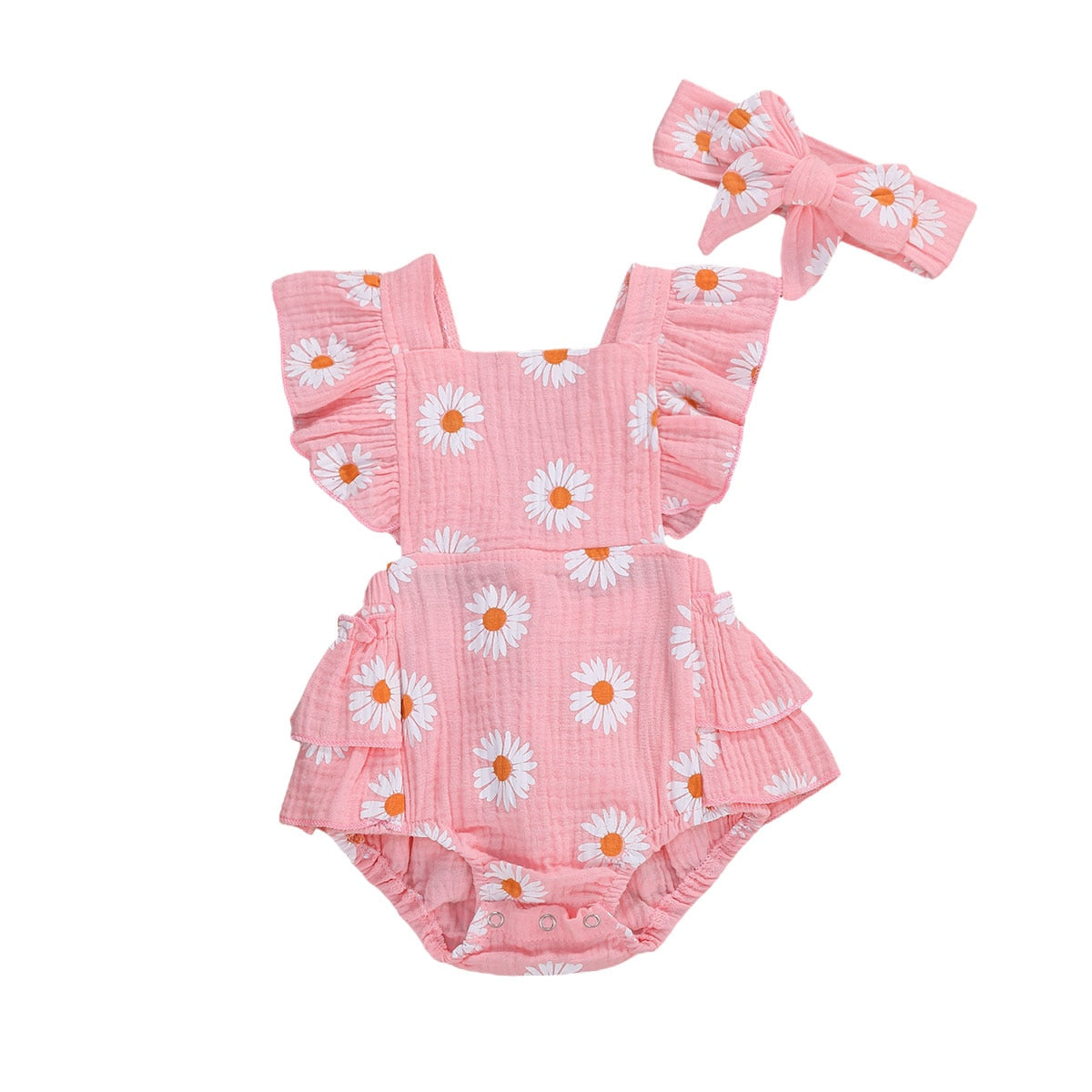 Girls' Daisy Print Romper