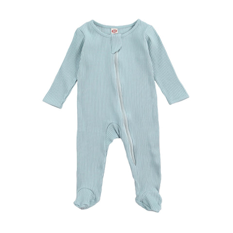 Longsleeve Ribbed Knit Baby Jumpsuit