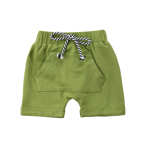Kids' Kangaroo Pockets Striped Drawstring Short