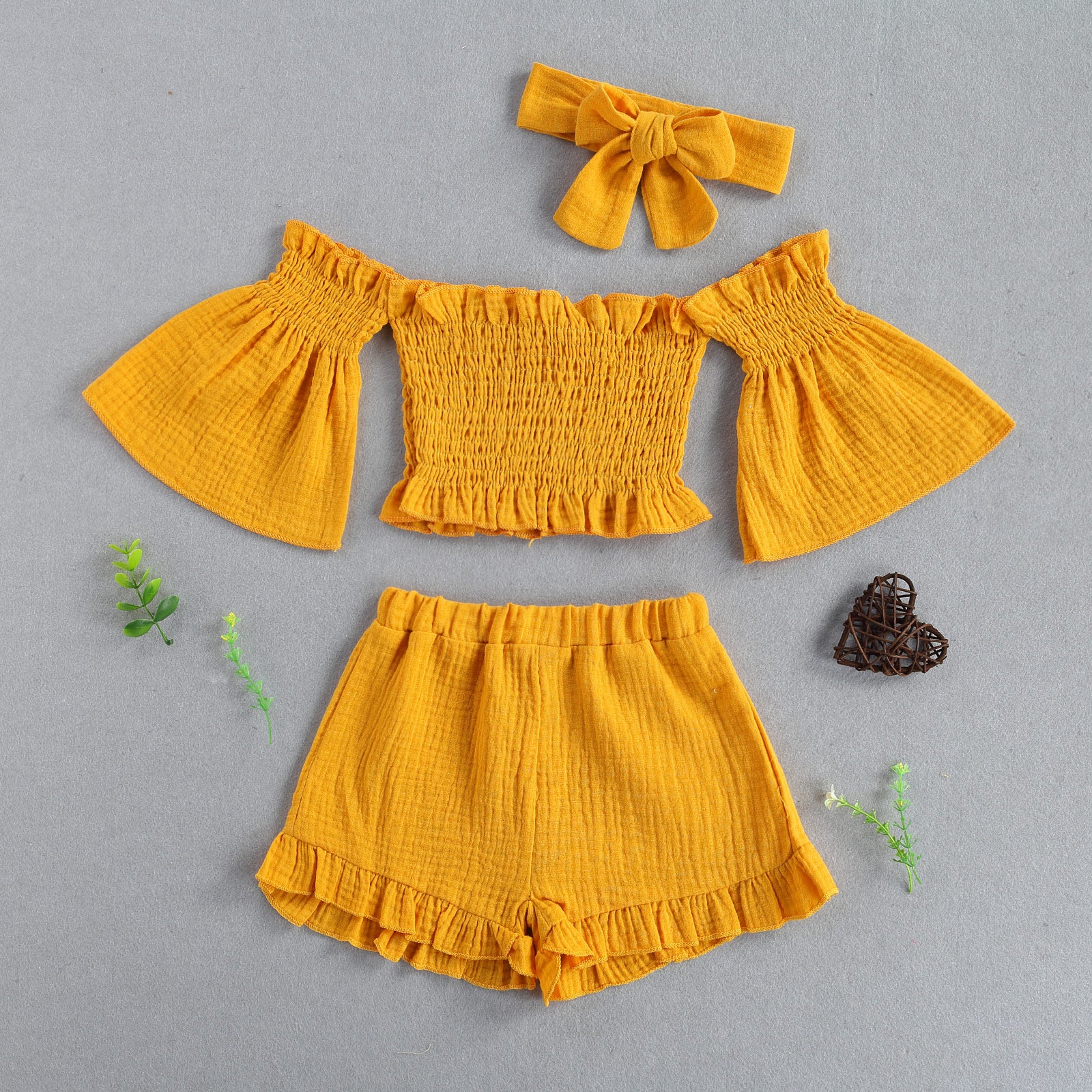 Girls' Bell Sleeve Short Set