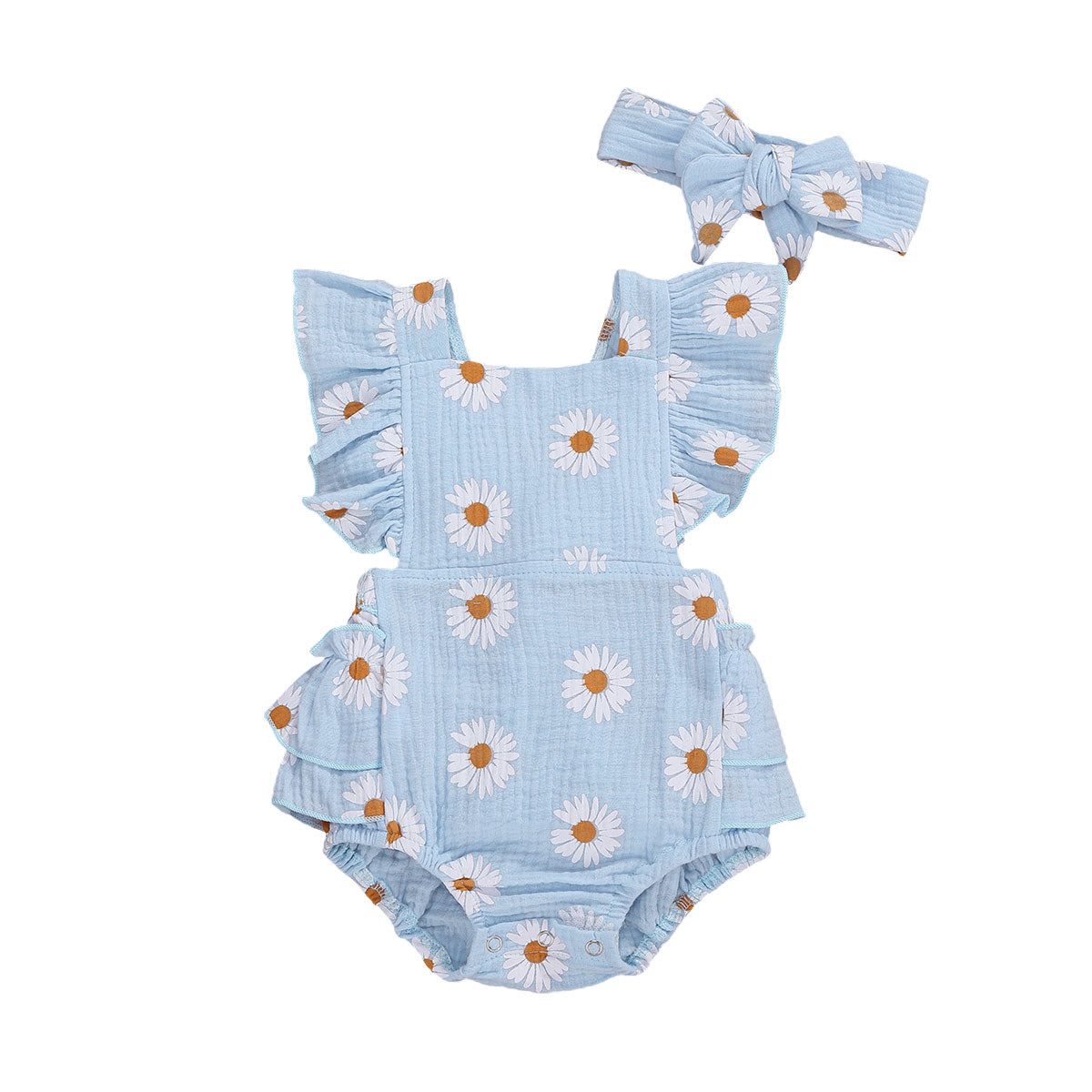 Girls' Daisy Print Romper