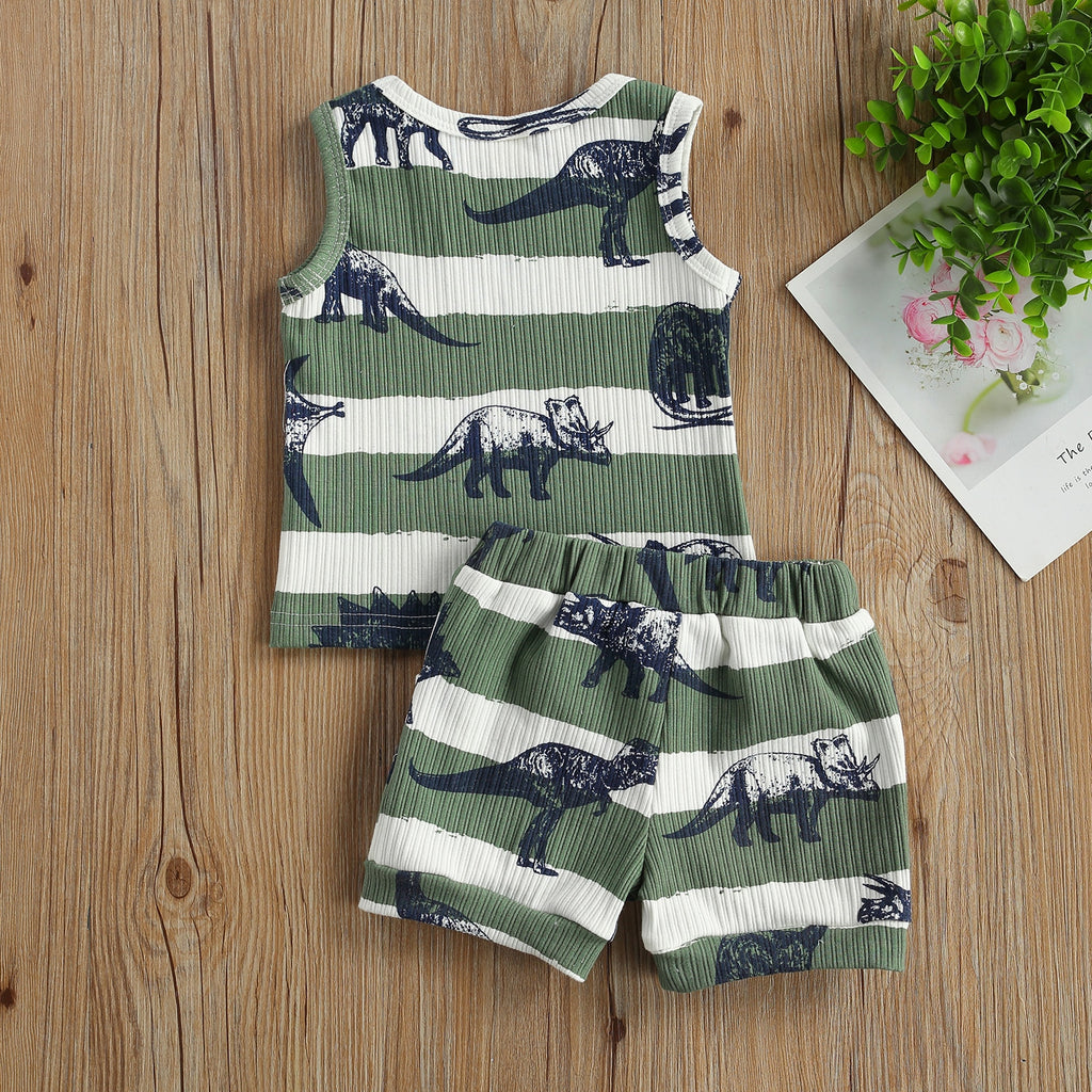 Boys' Sleeveless Dino Print Short Set