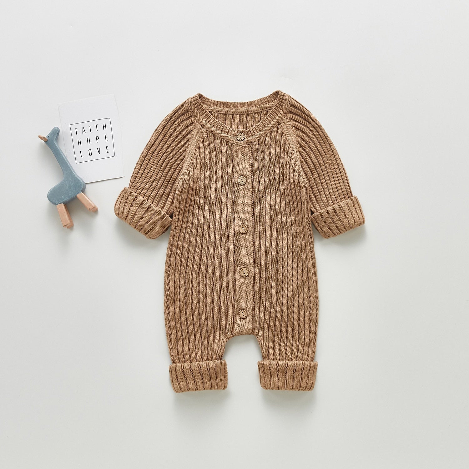 Baby Ribbed Knit Unisex Jumpsuit