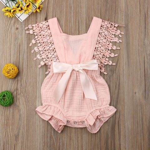 Girls' Sleeveless Bow-knot Romper