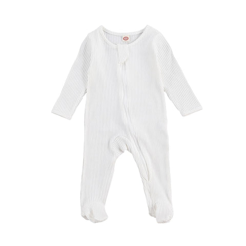 Longsleeve Ribbed Knit Baby Jumpsuit