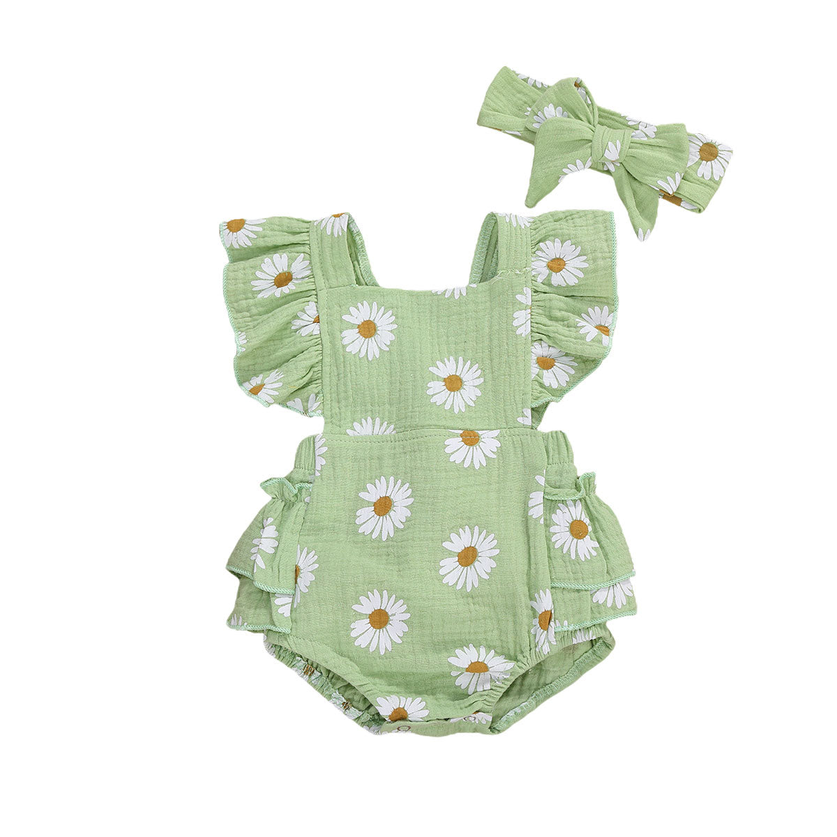 Girls' Daisy Print Romper