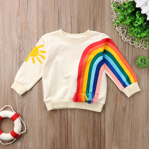Girls' Sunshine Rainbow Long-Sleeved Sweatshirt