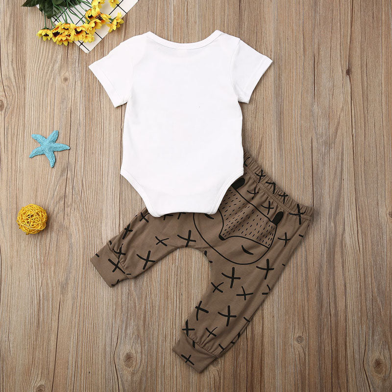 Boys' Wild One Short-Sleeved Onesie & Sweatpant Set