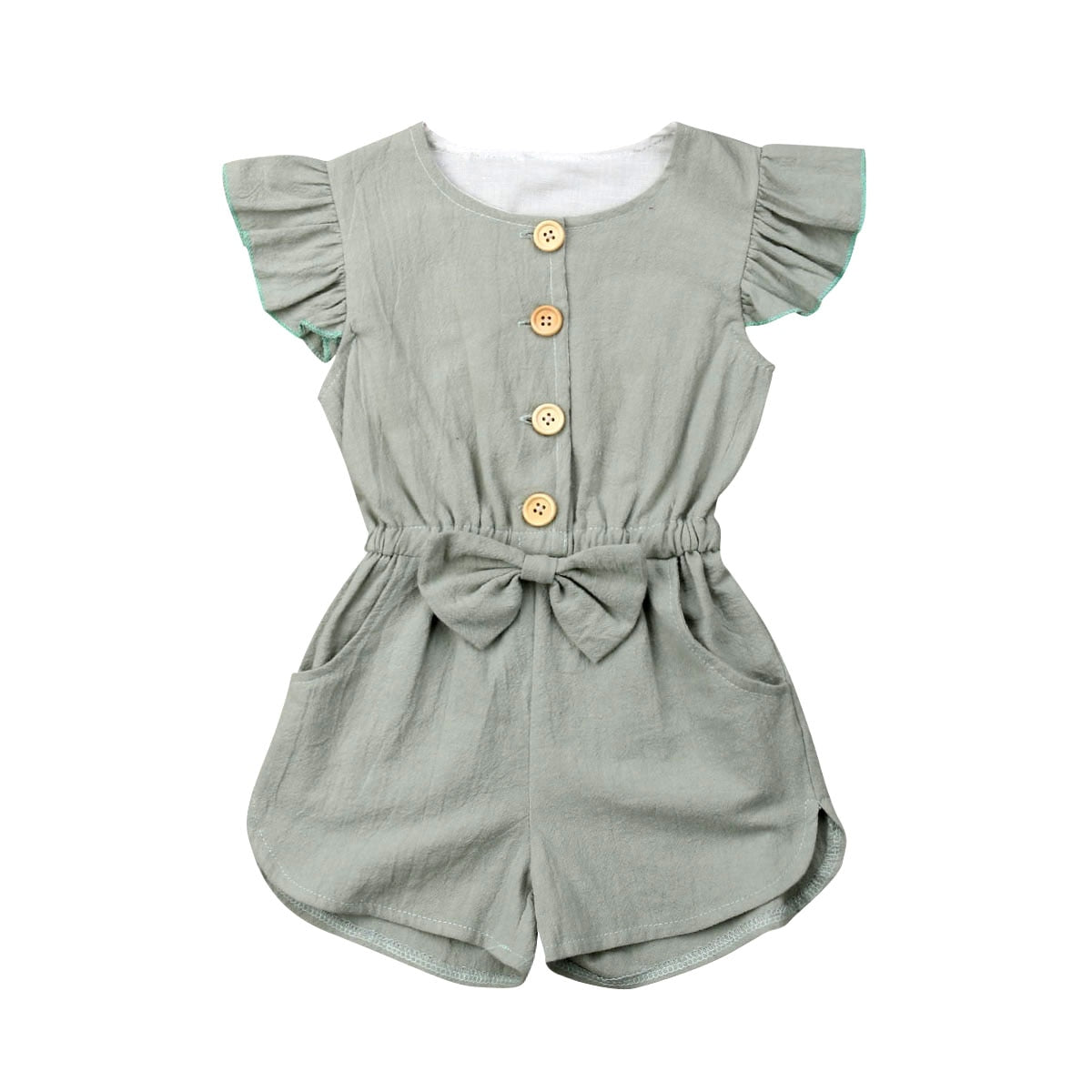 Girls' Solid Color Romper
