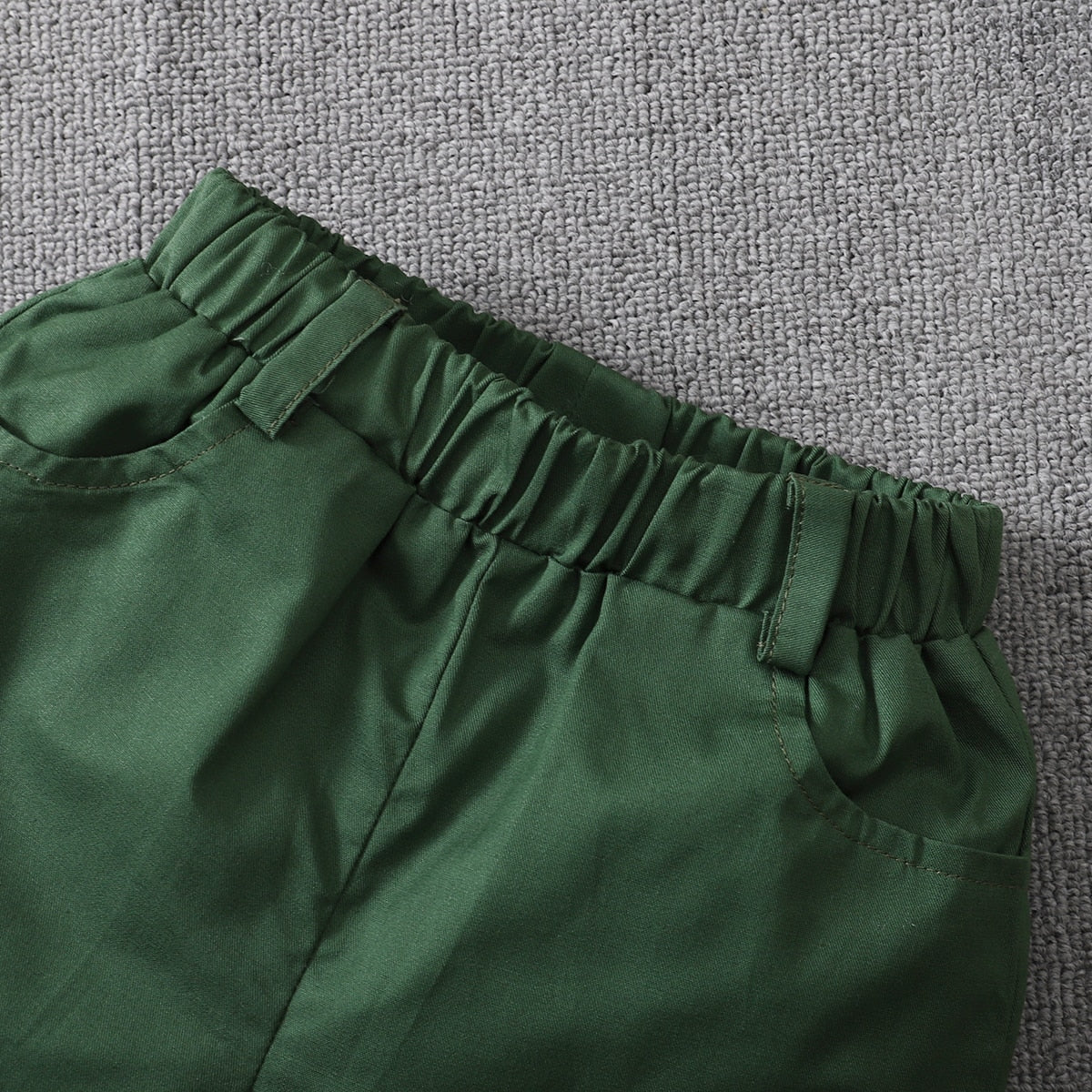 Boys' Green Dino Button Up Short Set