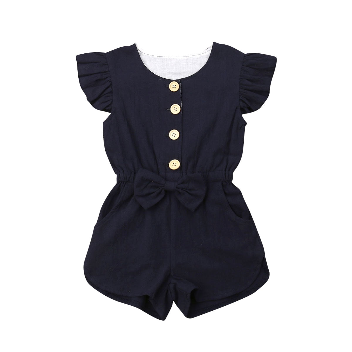 Girls' Solid Color Romper